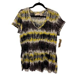 NWT DKNY Tie Dye Smocked Top